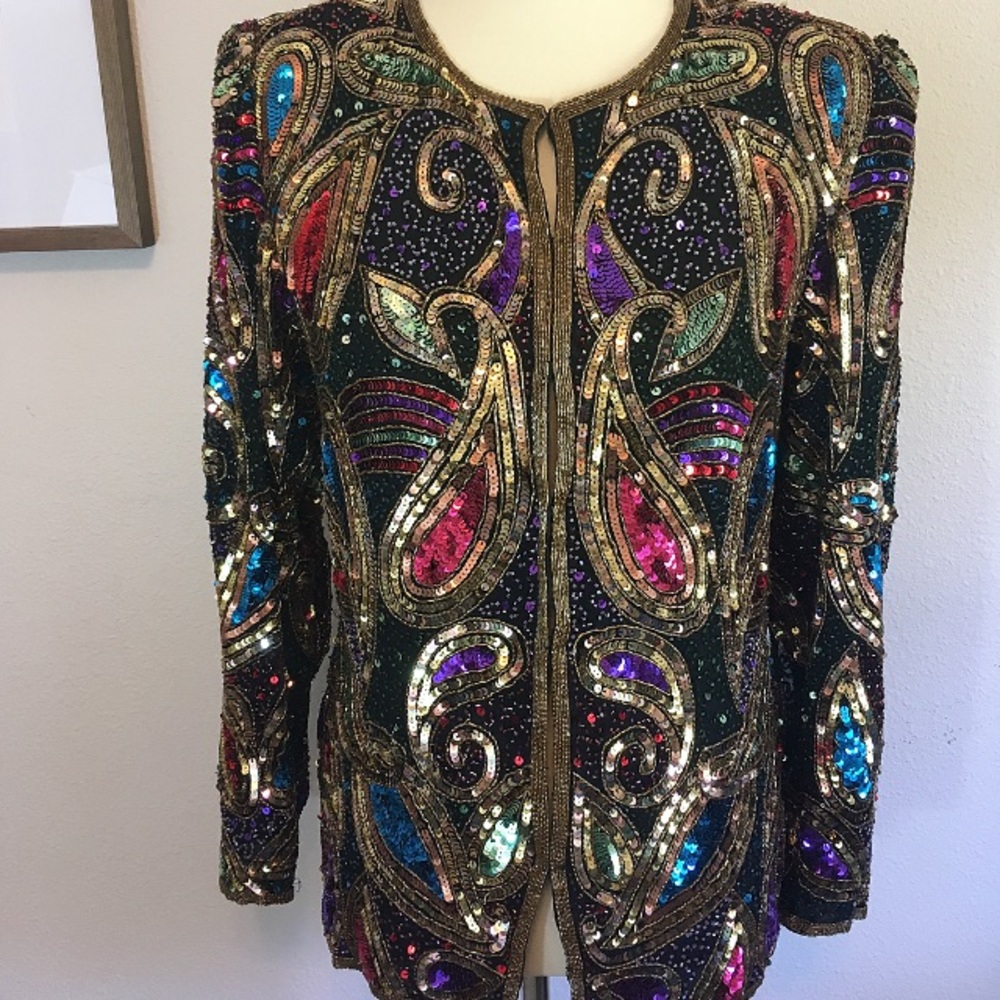 Vintage Lawrence Kazar Sequin Jacket